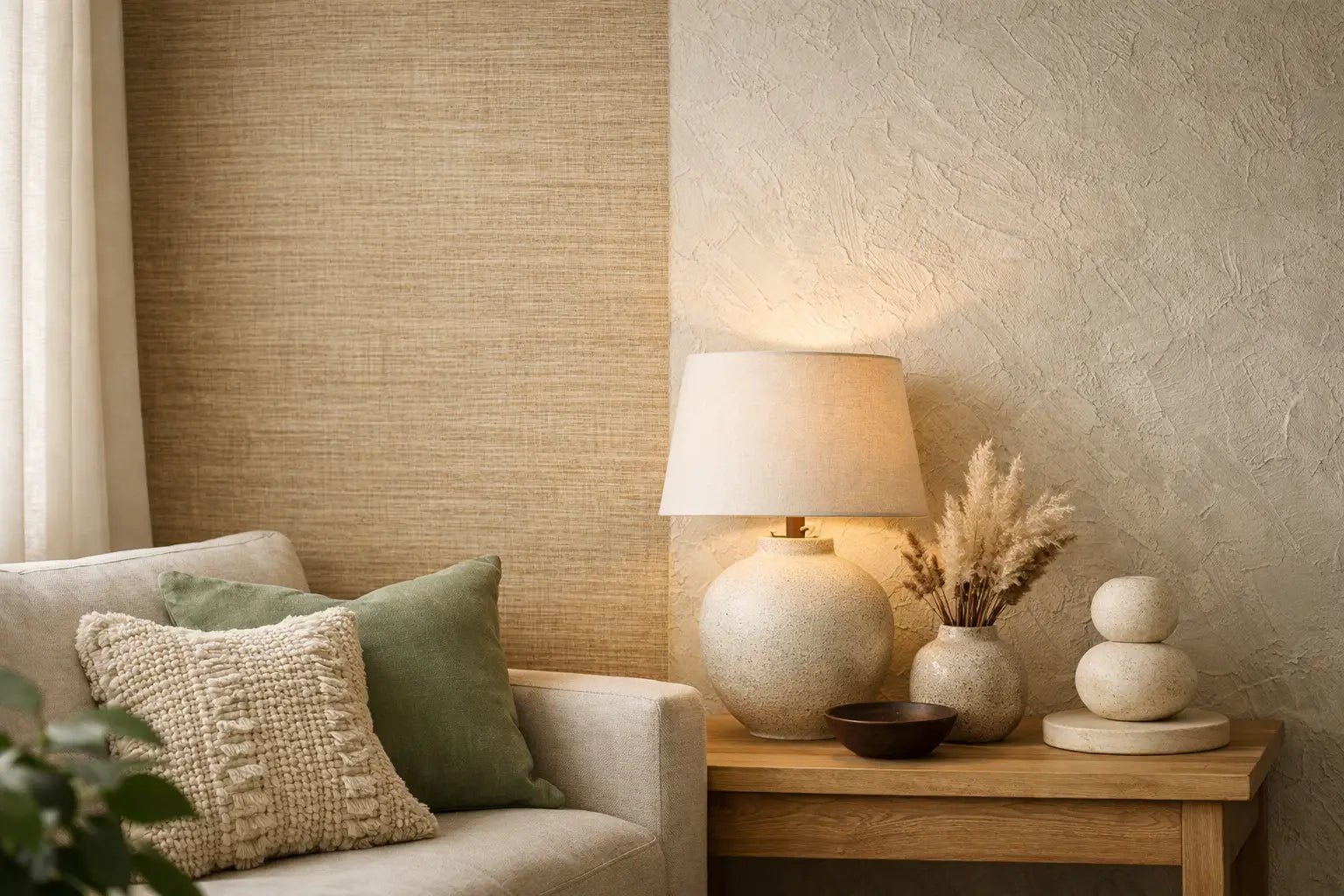 Grasscloth and Textured Wallpaper at Home