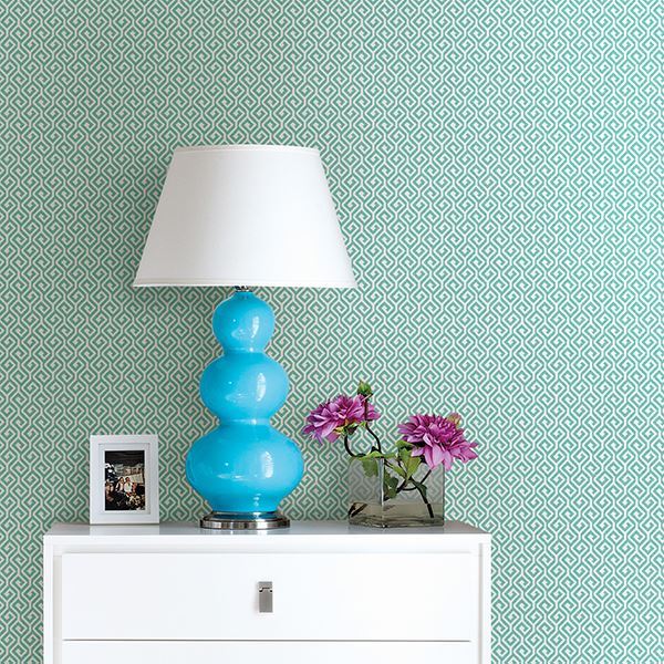Sete Aqua Greek Key Wallpaper FD24101/2744-24101