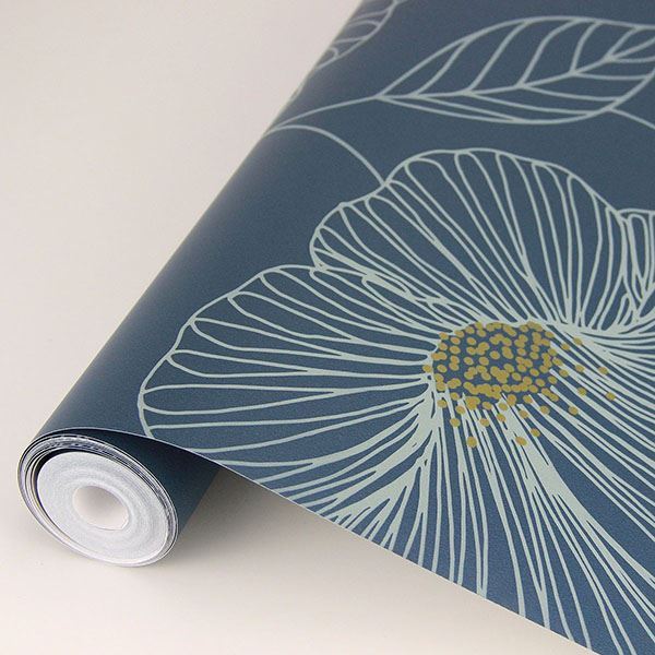 Mythic Blue Floral Wallpaper 2764-24318
