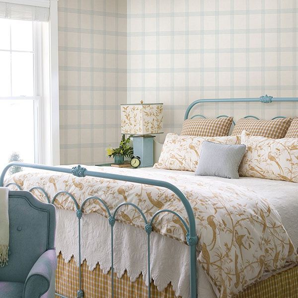 Twain Light Blue Plaid Wallpaper FD24475