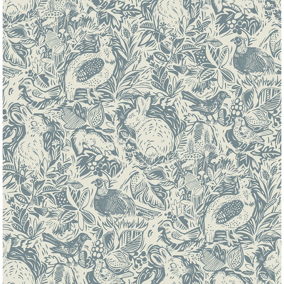 Revival Blue Fauna Wallpaper FD25726/2861-25726