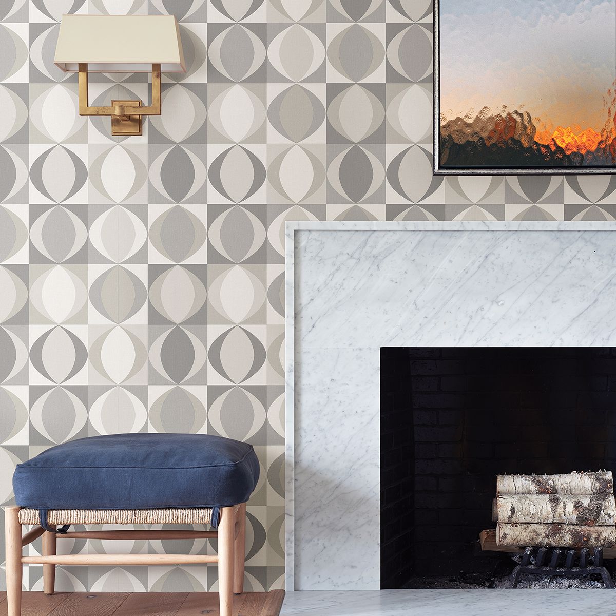 Archer Grey Linen Geometric Wallpaper FD25843/2903-25843