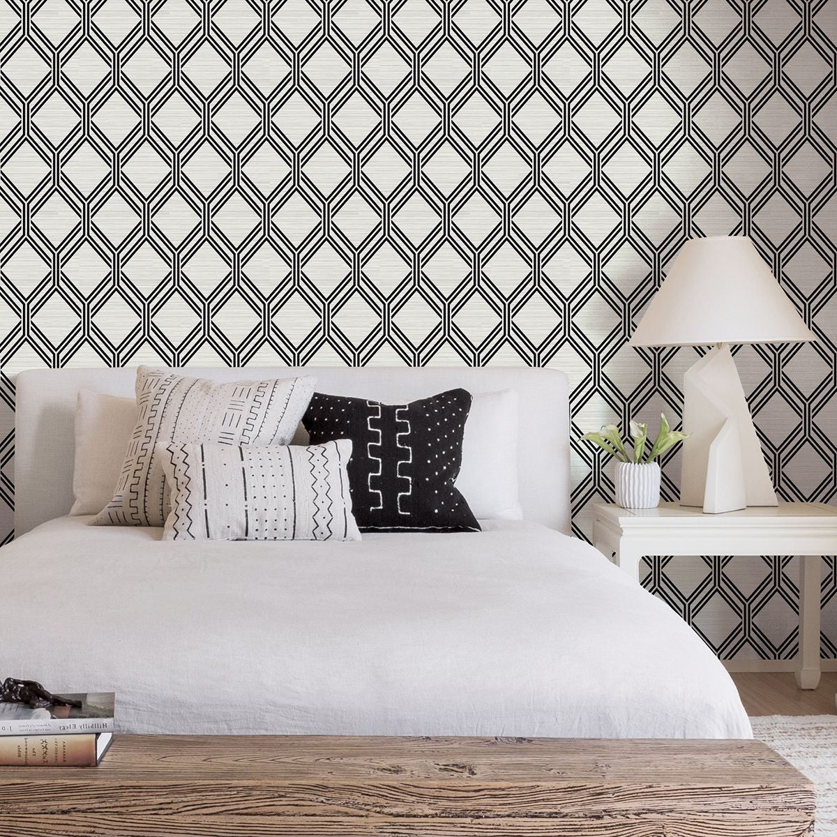 Vaughan Grey Geometric Vinyl Wallpaper, BR6-2731      2910-2731