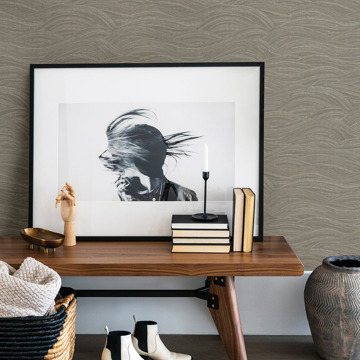 Leith Grey Zen Waves Wallpaper SD86361 / 2971-86361
