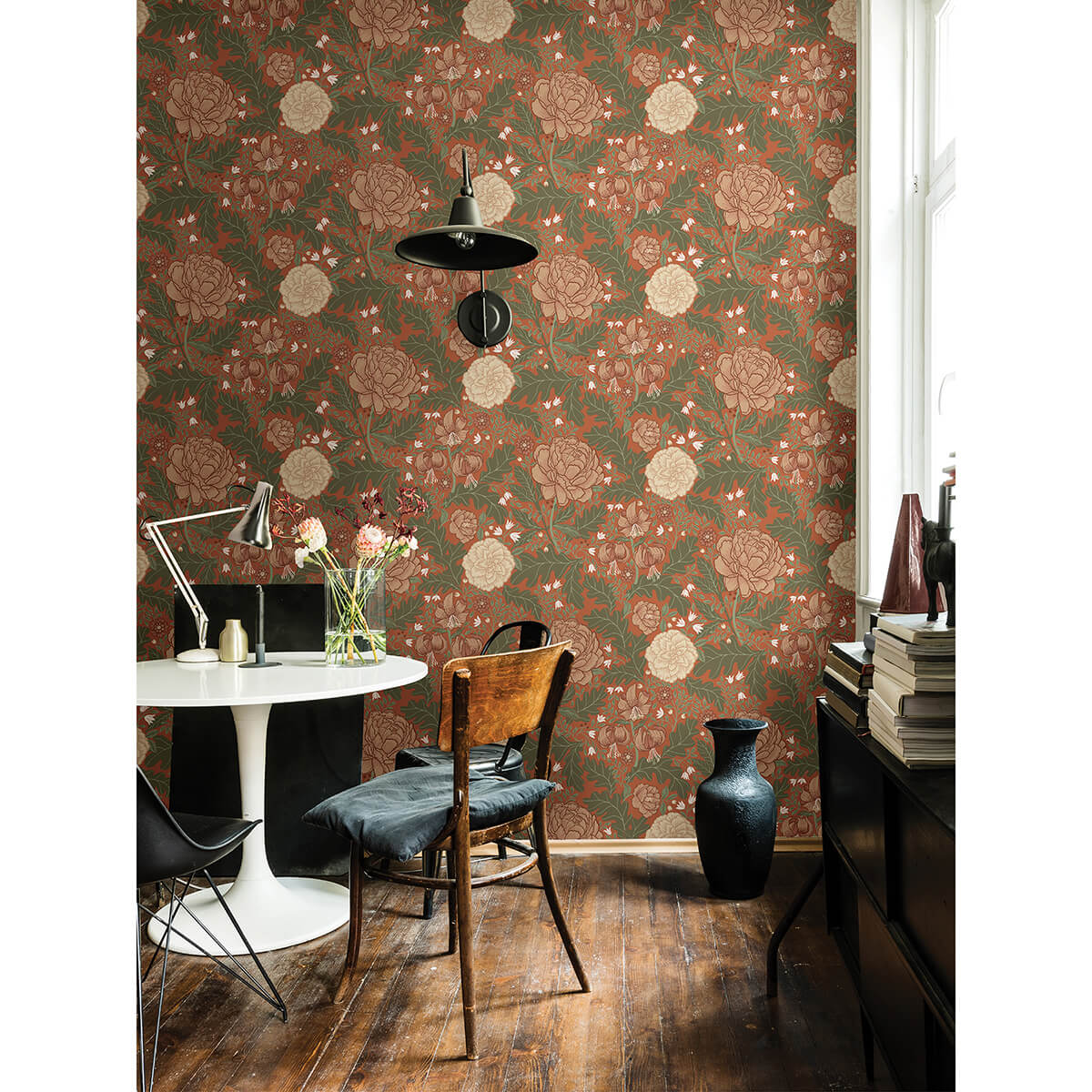 Camille Red Peony & Lily Wallpaper 2999-14004 / 14004