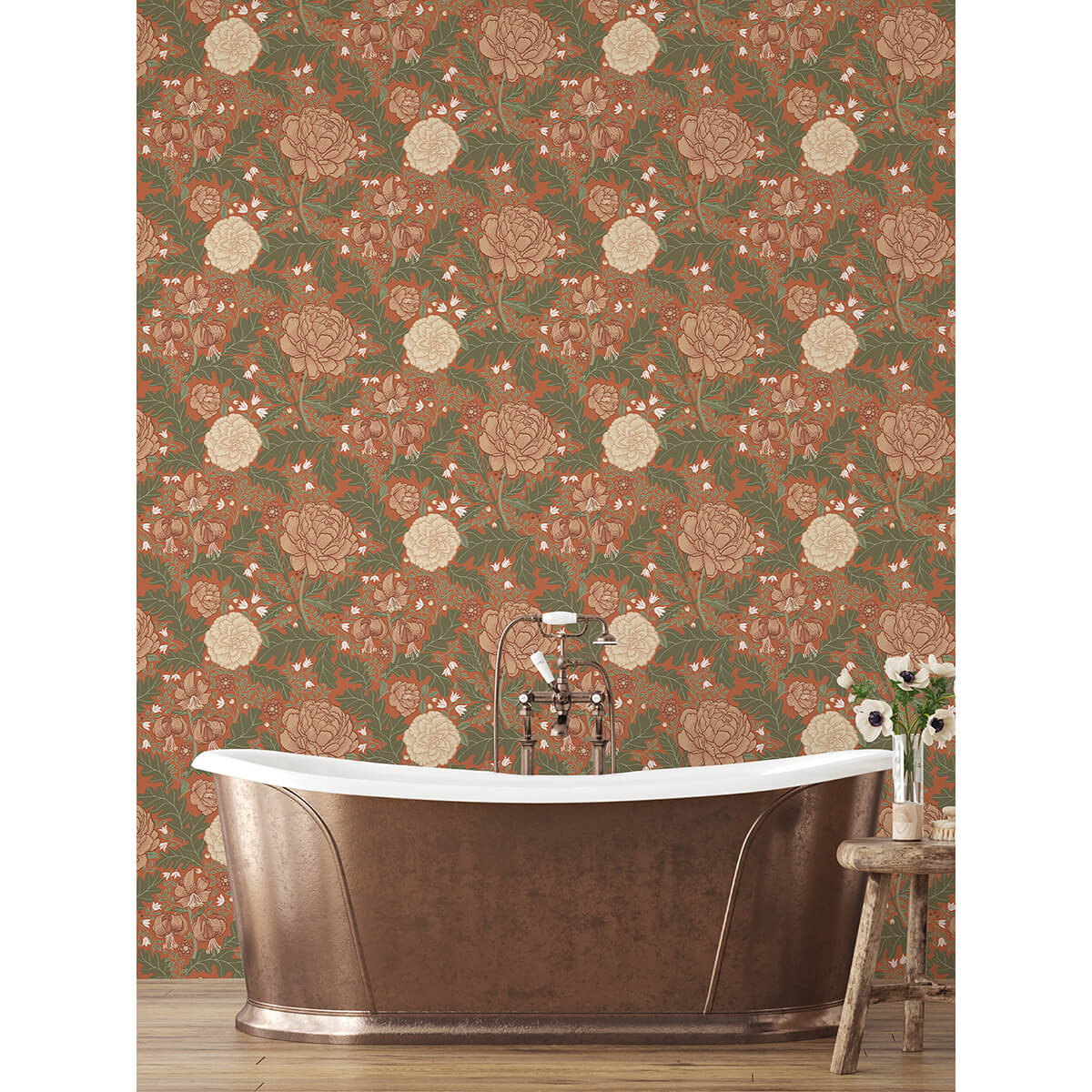 Camille Red Peony & Lily Wallpaper 2999-14004 / 14004