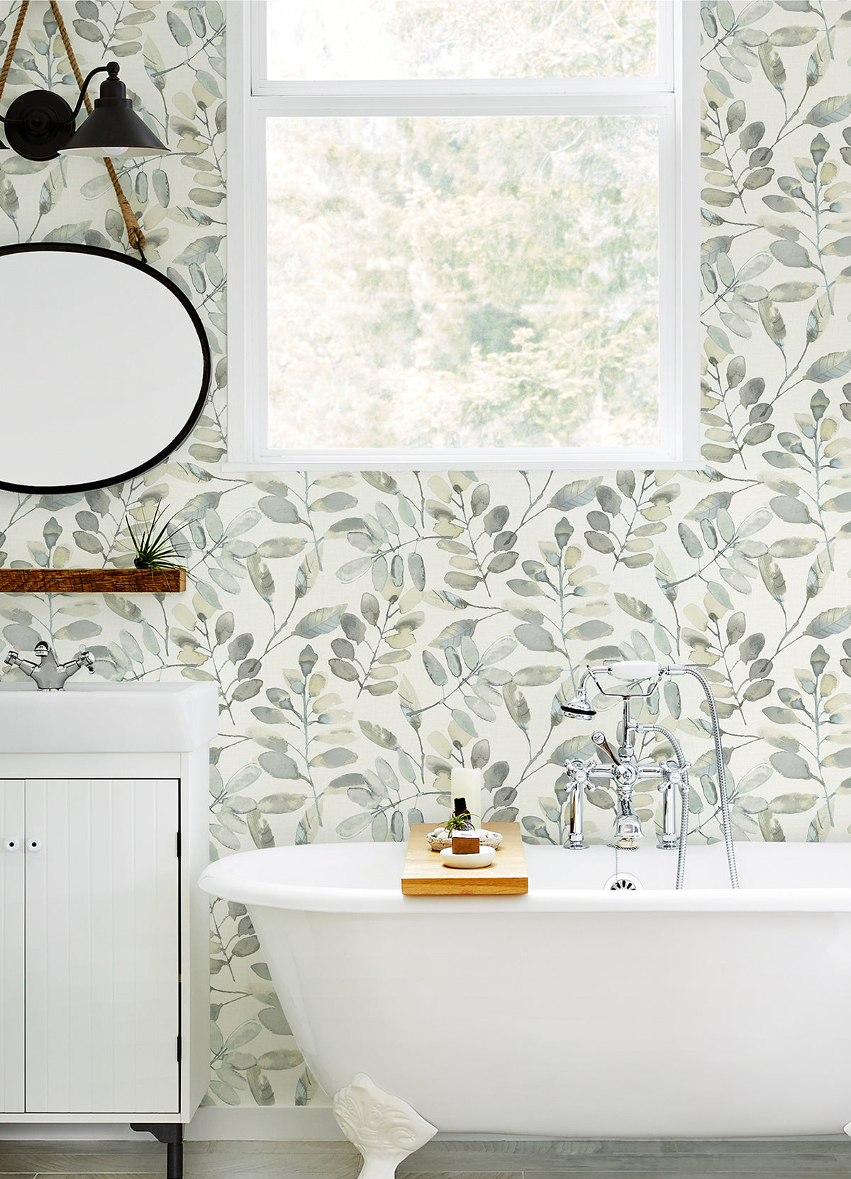 Pinnate Grey Leaves Wallpaper SCH13905/ 3124-13905
