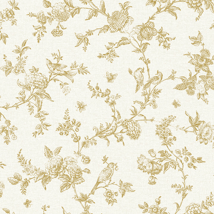 Brewster/York Nightingale Wheat Floral Trail Wallpaper 4072-70061/YK70061