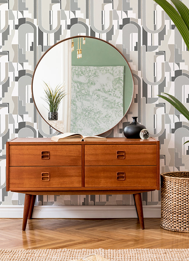 Odele Stone Geometric Archways Wallpaper YK72202