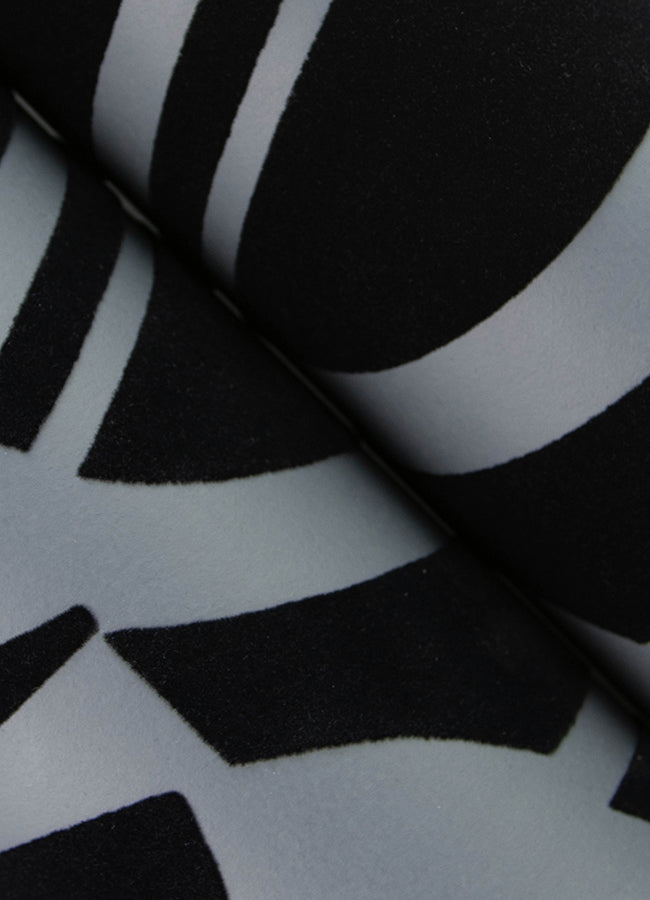 Carter Black Geometric Flock Wallpaper by Scott Living SP87379