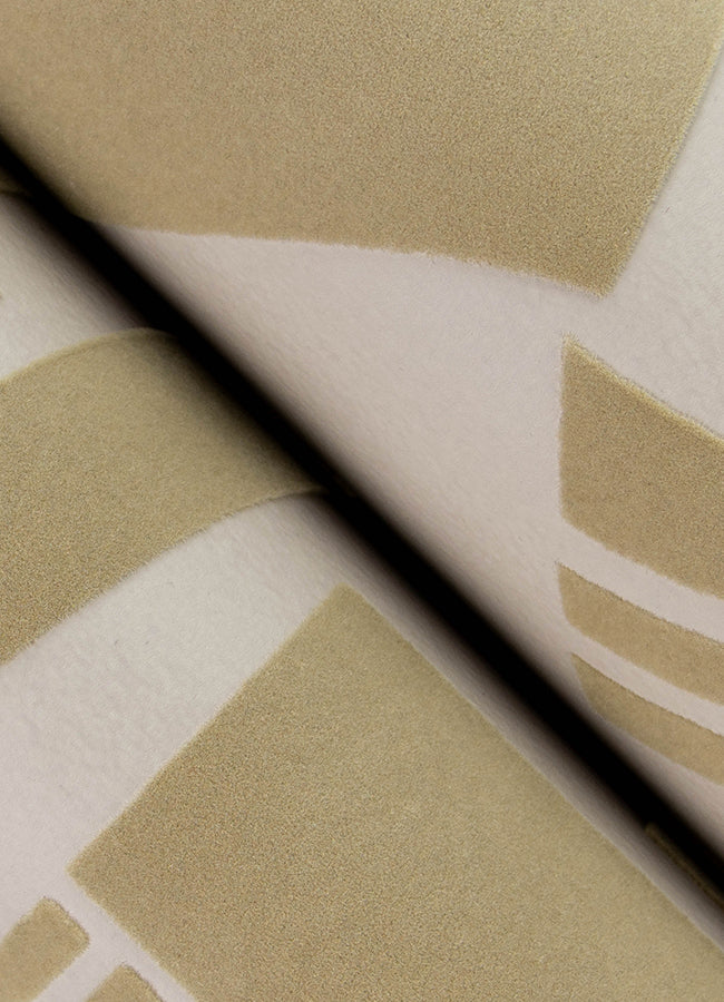 Carter Light Brown Geometric Flock Wallpaper by Scott Living 4034-87383