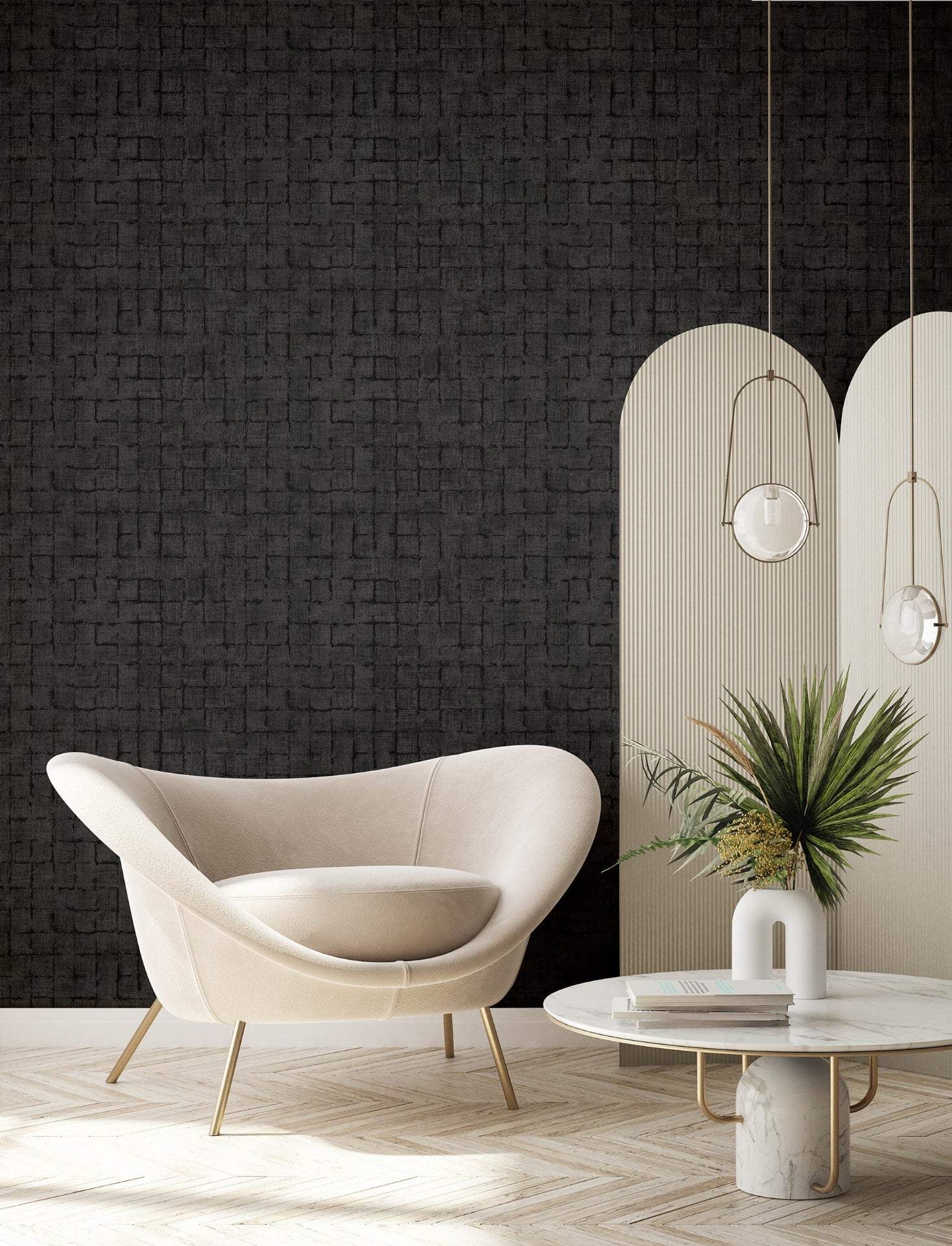 Blocks Charcoal Checkered Wallpaper 333456/4157-333456