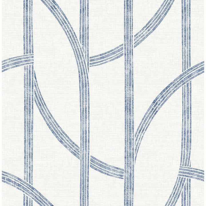 Harlow Indigo Curved Contours Wallpaper FD27142/4141-27142