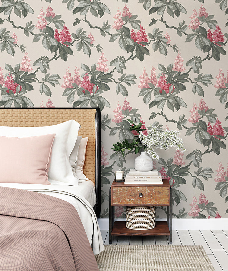 Chestnut Pink Floral Wallpaper 4164-M1822