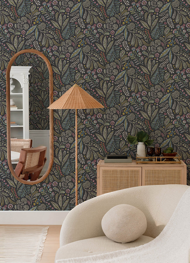 Briar Charcoal Floral Wallpaper FD27294/4135-27294