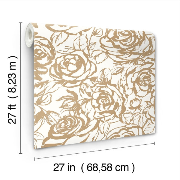 Nelda Gold Rose Wallpaper YK72708