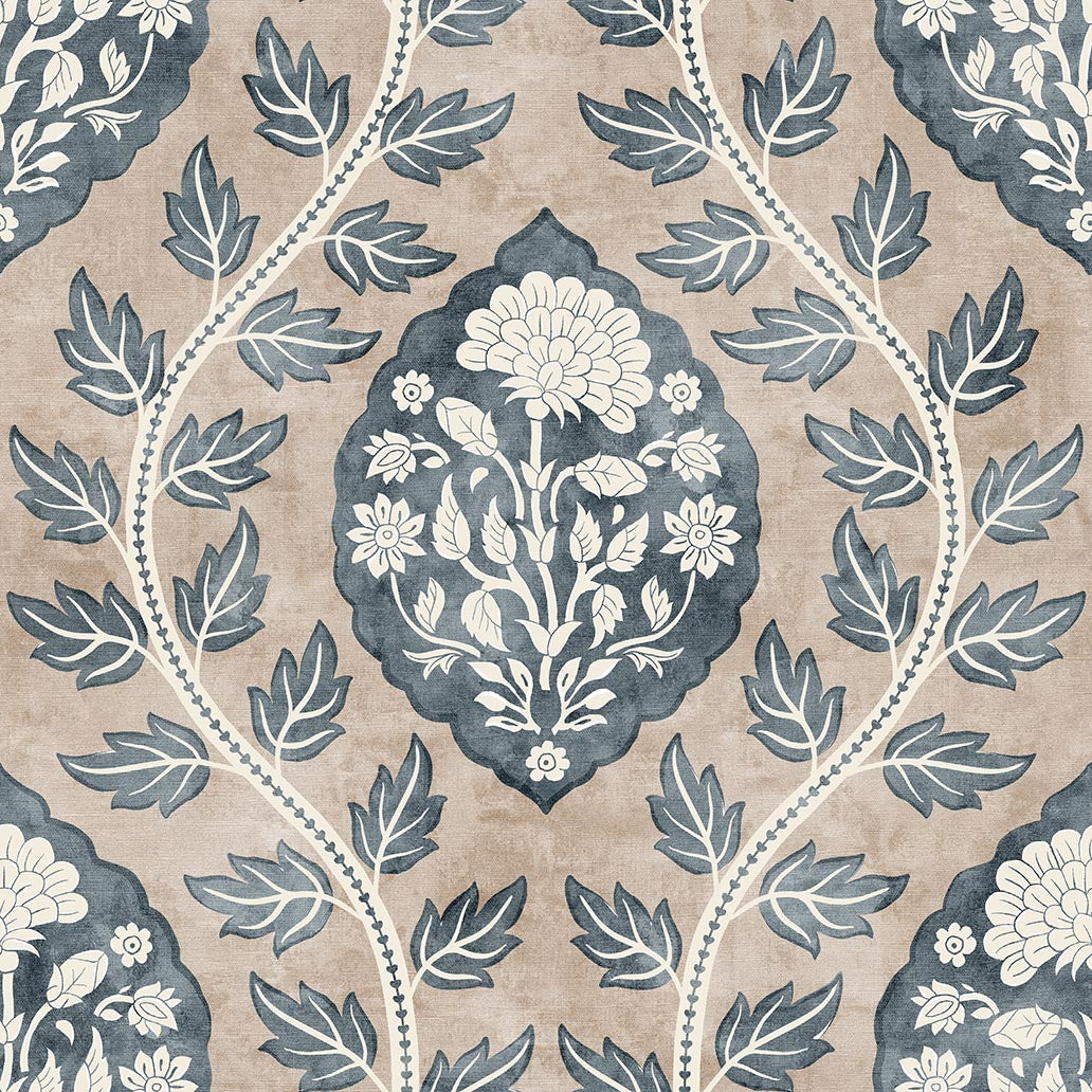 Floral Cartouche - Stone Blue 100020EH