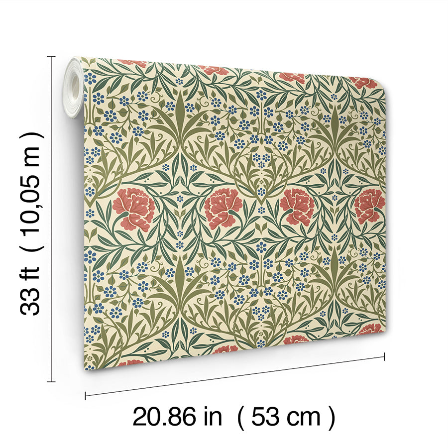 Oxford Union Green Floral Vines Wallpaper 4171-82043