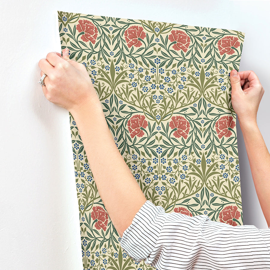 Oxford Union Green Floral Vines Wallpaper 4171-82043