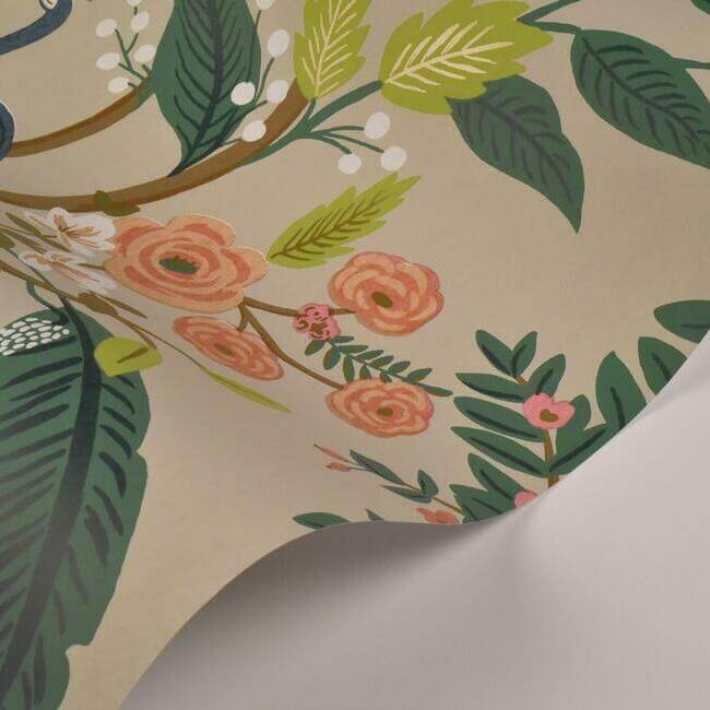 Rifle Paper Co Peacock Wallpaper- Linen RI5171