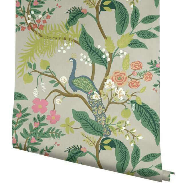 Rifle Paper Co Peacock Wallpaper- Linen RI5171