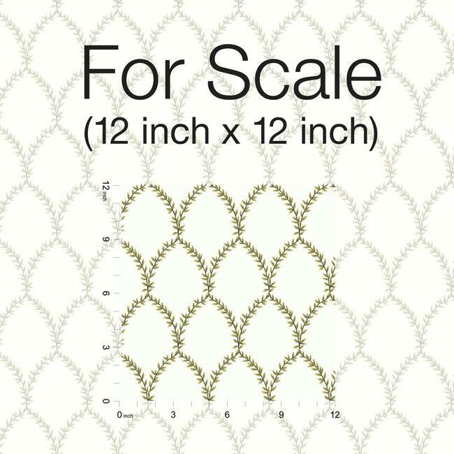 Rifle Paper Co Laurel Wallpaper- Gold & White RI5176