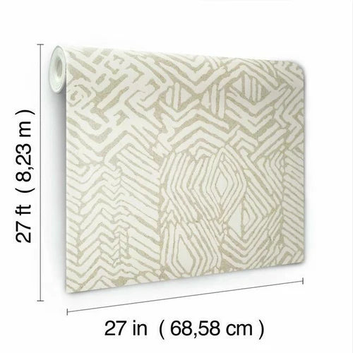 HC7548 Tribal Print Wallpaper - Tan