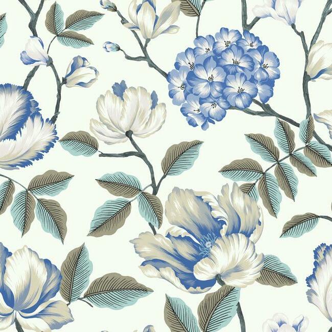 Grandmillennial Morning Garden White York Wallpaper GR5903
