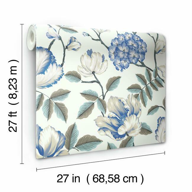 Grandmillennial Morning Garden White York Wallpaper GR5903