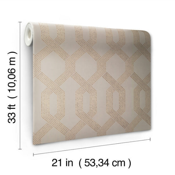 Viva Lounge Wallpaper- Beige/Gold Y6221201