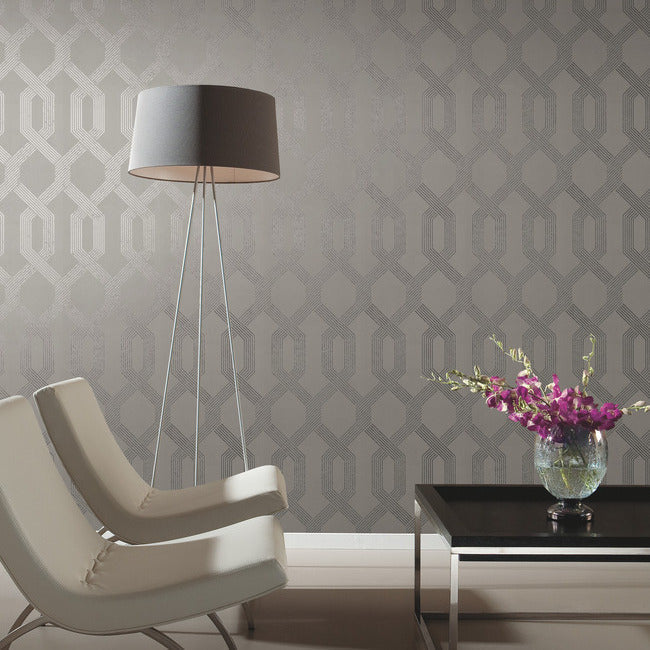 York Viva Lounge Wallpaper- Grey/Silver Y6221204