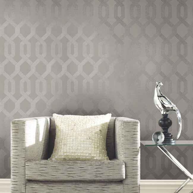 York Viva Lounge Wallpaper- Grey/Silver Y6221204