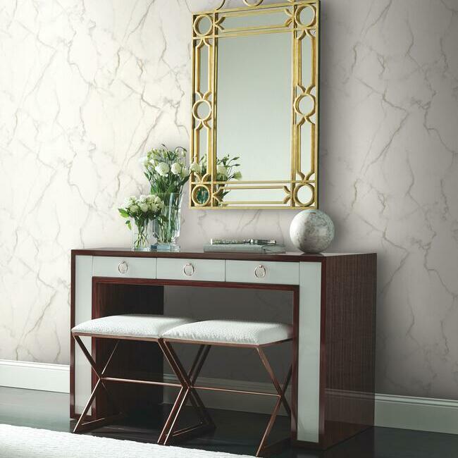 Gilded Marble Wallpaper- Grey/Gold MM1757