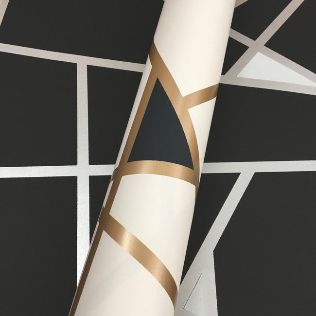 Prismatic Wallpaper- Gold/White/Navy RY2702