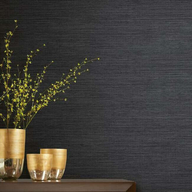 York Shining Sisal Silver/Black Metallic Wallpaper Y6200903