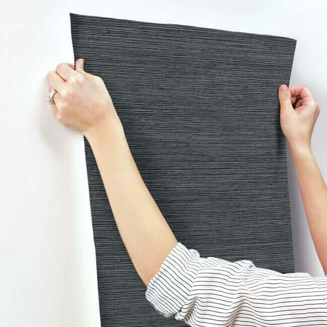 York Shining Sisal Silver/Black Metallic Wallpaper Y6200903