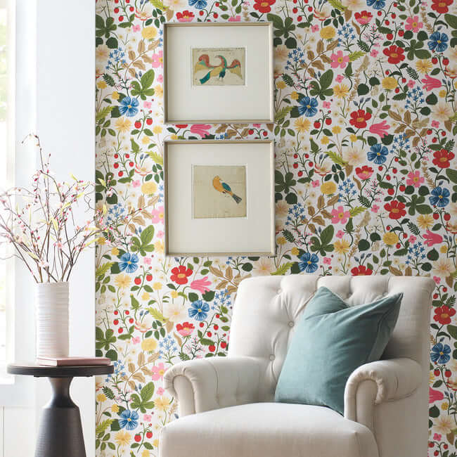 Rifle Paper Co Strawberry Fields Wallpaper- White RP7354