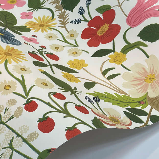 Rifle Paper Co Strawberry Fields Wallpaper- White RP7354