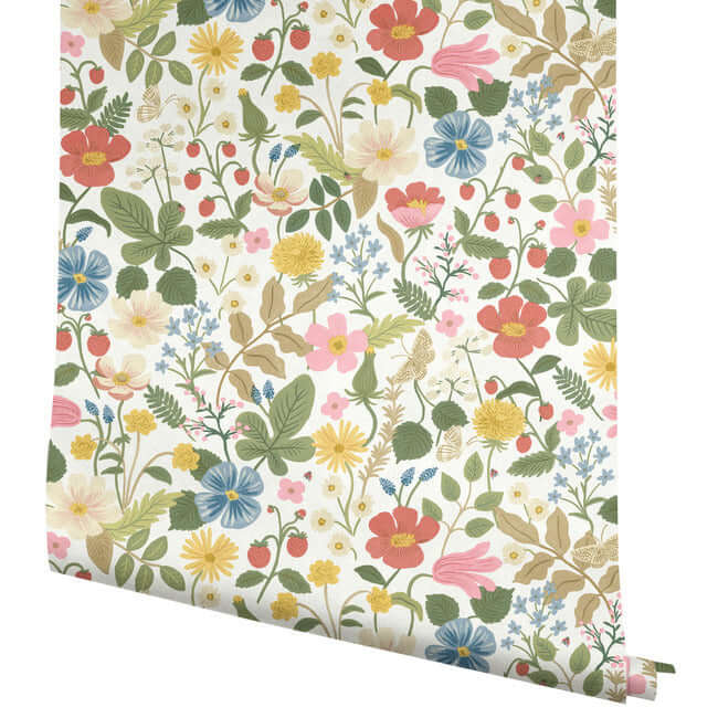 Rifle Paper Co Strawberry Fields Wallpaper- White RP7354