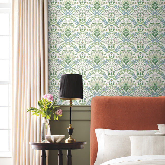 Rifle Paper Co Bramble Wallpaper- Blue/Green RP7323