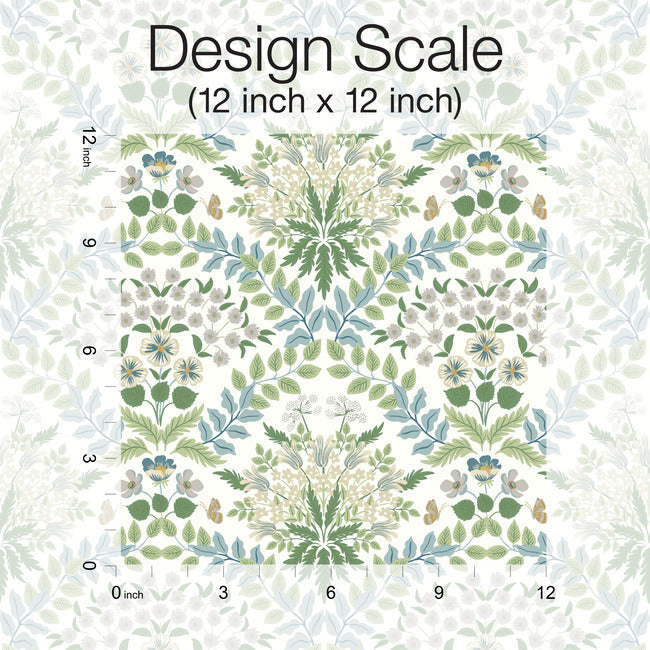 Rifle Paper Co Bramble Wallpaper- Blue/Green RP7323