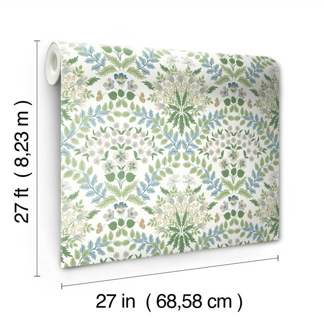 Rifle Paper Co Bramble Wallpaper- Blue/Green RP7323