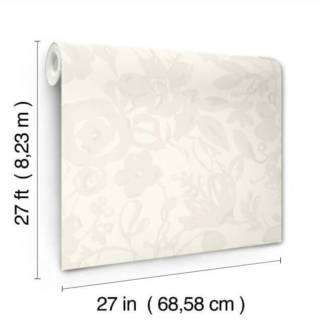 Brushstroke Floral Wallpaper- White/Pearl BL1734