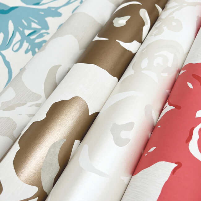 Brushstroke Floral Wallpaper- White/Pearl BL1734