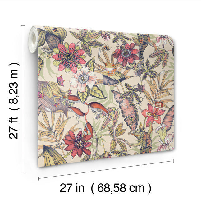 Rainforest Wallpaper- Cream/Bright Multi BL1704