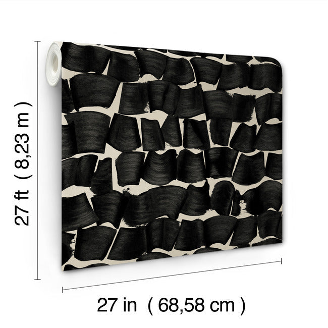 Brushed Ink Wallpaper- Black OI0651 New Origins York