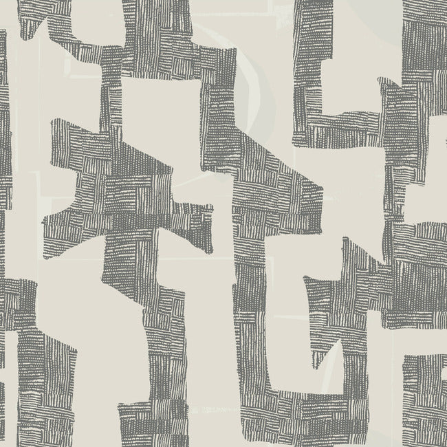 Nikki Chu Modern Tribal Wallpaper- Linen/Charcoal AG2101