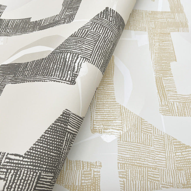 Nikki Chu Modern Tribal Wallpaper- Linen/Charcoal AG2101