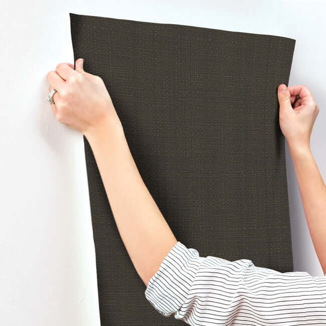 York Bali Basketweave Wallpaper- Black SI24927