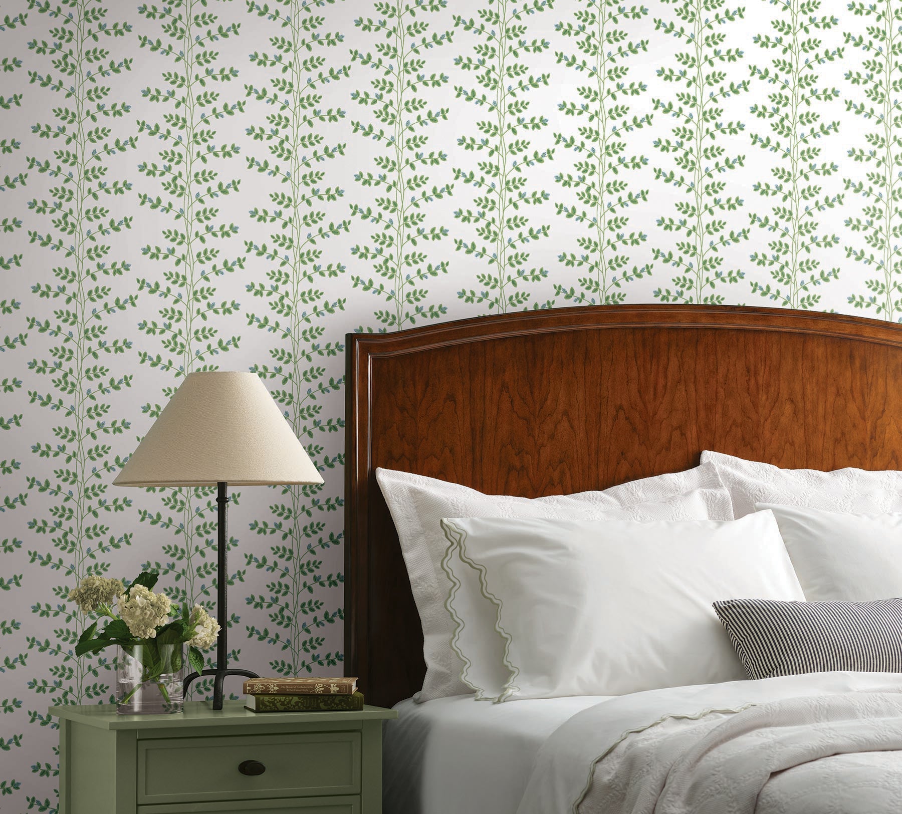 Rifle Paper Co Climbing Vine Wallpaper- White & Blue RF7425